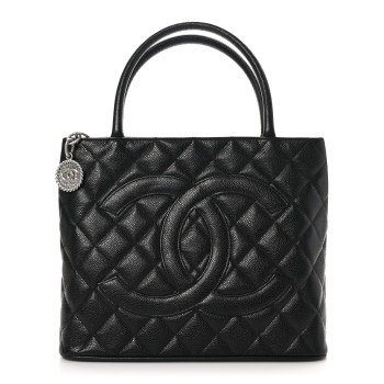 CHANEL Caviar Quilted Medallion Tote Black