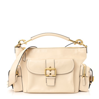 CHLOE Shiny Calfskin Medium Double Carrry Camera Bag Sweet Beige