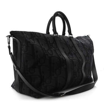 CHRISTIAN DIOR Maxi Oblique Jacquard Weekender 45 Black