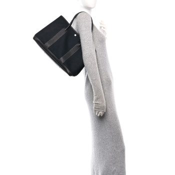 HERMES Toile Vache Country Garden Party 36 Black