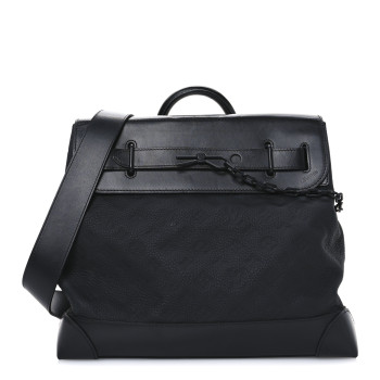LOUIS VUITTON Taurillon Monogram Steamer PM Black