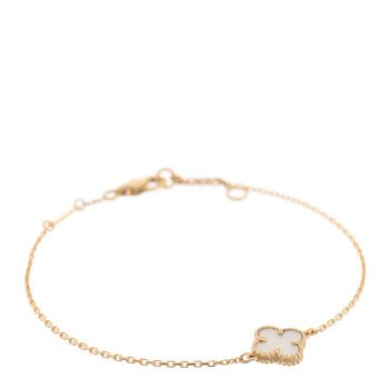 VAN CLEEF & ARPELS 18K Yellow Gold Mother of Pearl Sweet Alhambra Bracelet