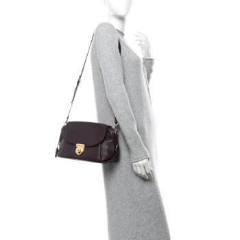 SALVATORE FERRAGAMO Calfskin Fiamma Crossbody Bag Rouge
