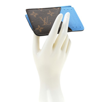 LOUIS VUITTON Monogram Zipped Romy Card Holder Gaston Blue