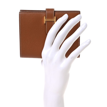 HERMES Epsom Bearn Compact Wallet Gold