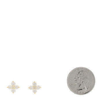 PARKER & WEST 18K Yellow Gold Diamond 1.66ctw Flower Stud Earrings