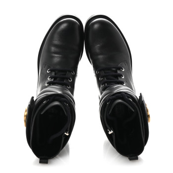 GUCCI Flores Calfskin Nappa Matelasse GG 40mm Ankle Boots 37.5 Black