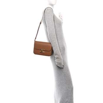 CELINE Shiny Calfskin Medium Triomphe Bronze