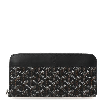 GOYARD Goyardine Matignon Zip Around GM Wallet Black