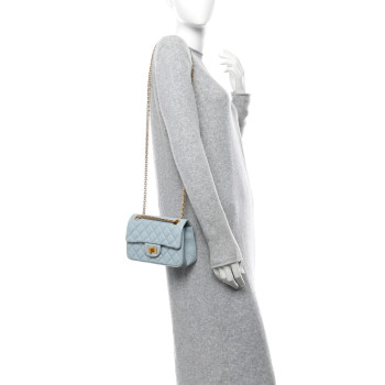CHANEL Aged Calfskin Quilted 2.55 Reissue Mini Flap Light Blue