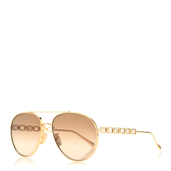 LOUIS VUITTON Metal My LV Chain Pilot Sunglasses Z1539E Gold