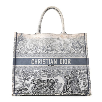 CHRISTIAN DIOR Gradient Canvas Embroidered Large Dioriviera Toile De Jouy Book Tote Blue