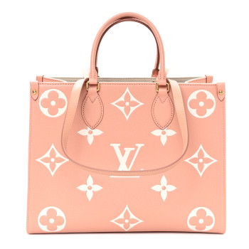 LOUIS VUITTON Empreinte Monogram Giant Onthego MM Rose Trianon Creme