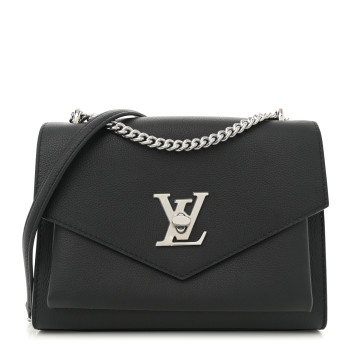 LOUIS VUITTON Soft Calfskin Mylockme Chain Bag BB Black