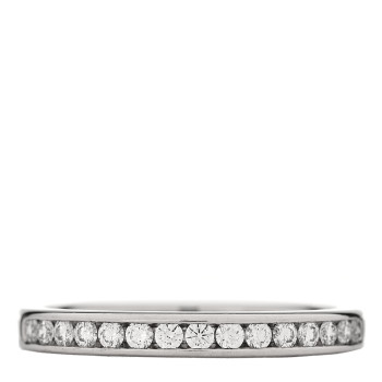 TIFFANY Platinum Diamond 2.5mm Half Circle Wedding Band Ring 47 4.25