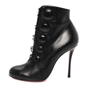 CHRISTIAN LOUBOUTIN Shiny Nappa Booton 100 Ankle Boots 38.5 Black