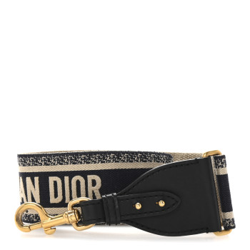 CHRISTIAN DIOR Canvas Embroidered Shoulder Strap Blue