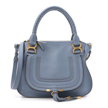 CHLOE Calfskin Medium Marcie Satchel Shady Cobalt