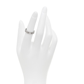 CARTIER 18K White Gold 3.5mm LOVE Wedding Band Ring 50 5.25