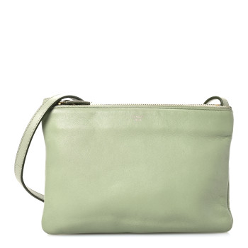 CELINE Lambskin Small Trio Crossbody Bag Pistachio