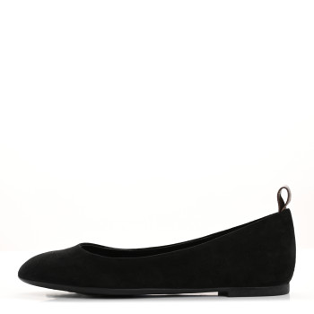 LOUIS VUITTON Suede Monogram Uniformes Ballet Flats 37 Black
