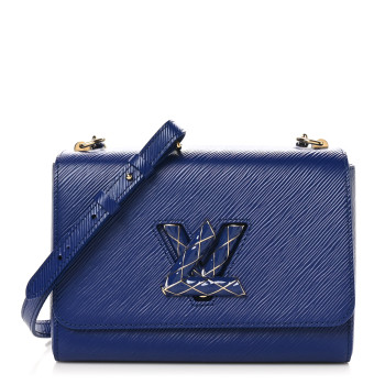 LOUIS VUITTON Epi Enamel Wave Twist Shoulder Bag MM Smalt Blue