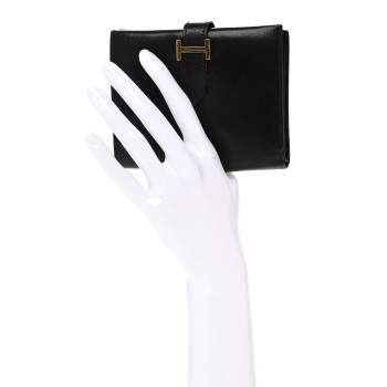 HERMES Evergrain Bearn Compact Wallet Black