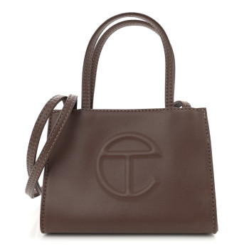 TELFAR Vegan Leather Small Shopping Bag Chocolate