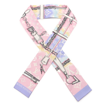 LOUIS VUITTON Silk Monogram Escale Confidential Bandeau Pink