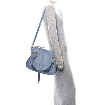 CHLOE Calfskin Medium Marcie Satchel Shady Cobalt