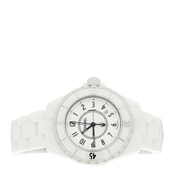 CHANEL Stainless Steel Ceramic 33mm J12 Quartz Watch White