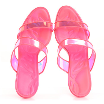 CHRISTIAN LOUBOUTIN PVC Just Loubi 85 Sandals 40 Fluo Pink