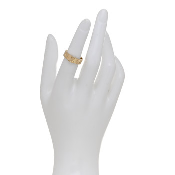 LOUIS VUITTON 18K Yellow Gold Empreinte LV Ring 50 5.25