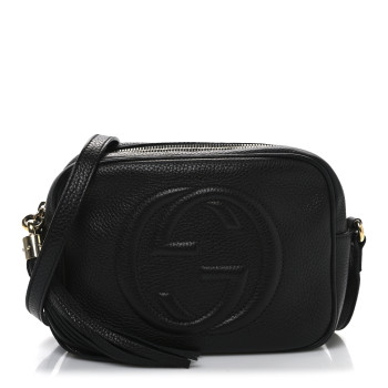 GUCCI Pebbled Calfskin Small Soho Disco Bag Black