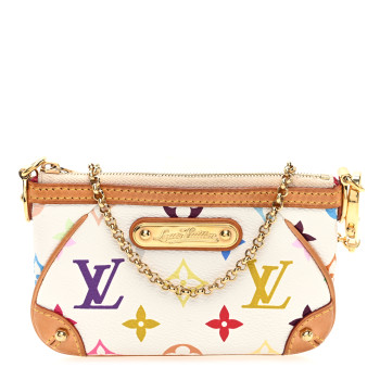 LOUIS VUITTON Monogram Multicolor Pochette Milla MM White