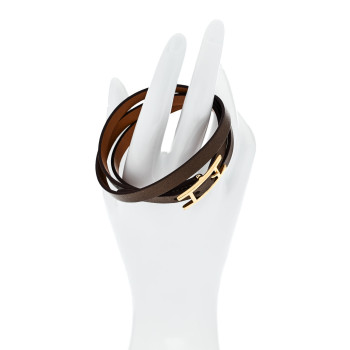 HERMES Swift Hapi Triple Tour Wrap Bracelet S Etoupe