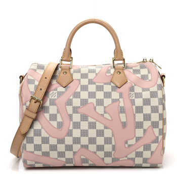 LOUIS VUITTON Damier Azur Tahitienne Speedy Bandouliere 30 Rose Ballerine