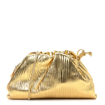 BOTTEGA VENETA Metallic Bark Calfskin The Mini Pouch Gold