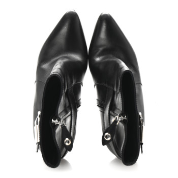 LOUIS VUITTON Calfskin Belted Lock Ankle Boots 37 Black