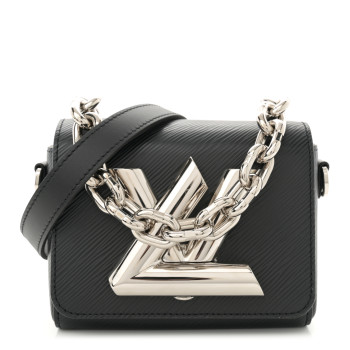 LOUIS VUITTON Epi Twist Lock Shoulder Bag XL Black