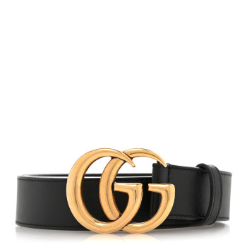 GUCCI Calfskin Double G 30mm Belt 75 30 Black