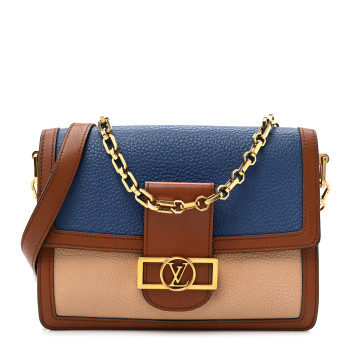 LOUIS VUITTON Taurillon Dauphine MM Blue Beige