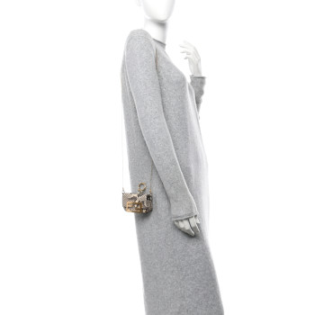 FENDI Snakeskin Nano Maxi Buckle Baguette Charm Daisy Roccia