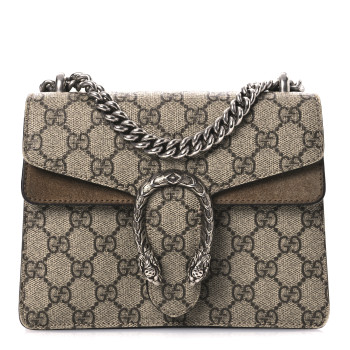GUCCI GG Supreme Monogram Mini Dionysus Shoulder Bag Taupe