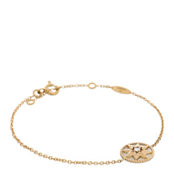 CHRISTIAN DIOR 18K Yellow Gold Diamond Mother of Pearl Rose Des Vents Bracelet
