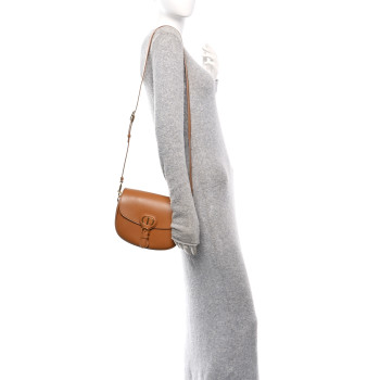 CHRISTIAN DIOR Box Calfskin Medium Bobby Flap Camel