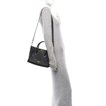 LOUIS VUITTON Calfskin Monogram On My Side PM Black