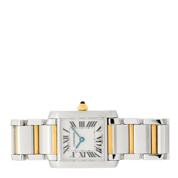 CARTIER Stainless Steel 18K Yellow Gold 20mm Tank Francaise Quartz Watch
