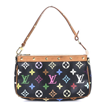 LOUIS VUITTON Monogram Multicolor Pochette Accessories Black