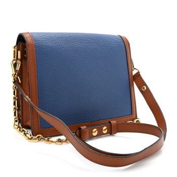 LOUIS VUITTON Taurillon Dauphine MM Blue Beige